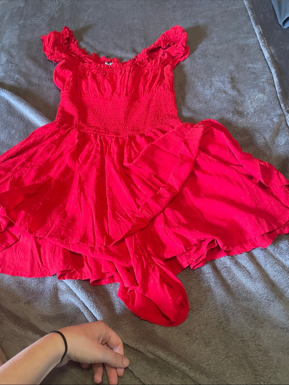 Urban outfitters Red Ruffled Romper Dress - Women's Jumpsuit - Picture 6 of 7